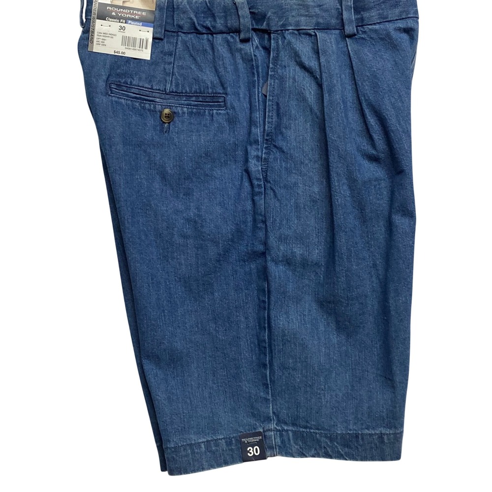 Roundtree‎ & Yorke Travel Smart Mens Pleated Shorts Expander Waistband 30 NWT - Picture 6 of 10